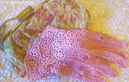 Vintage Crochet Gloves and Embroidered Handbag