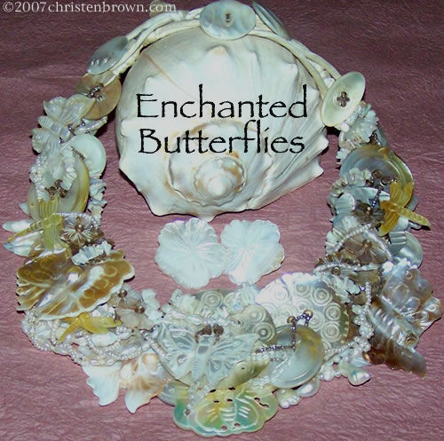 necklace made from vintage and new mother of pearl buttons