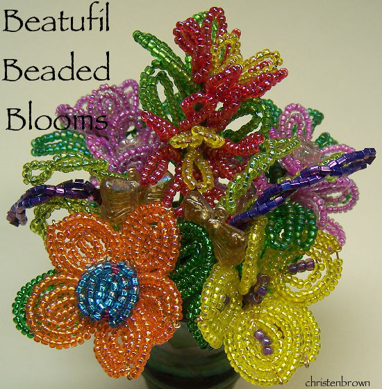french wire beaded flowers