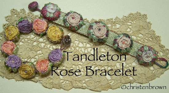 silk ribbon, embroidery, bracelets