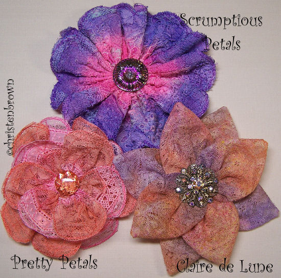 dyed lace flowers